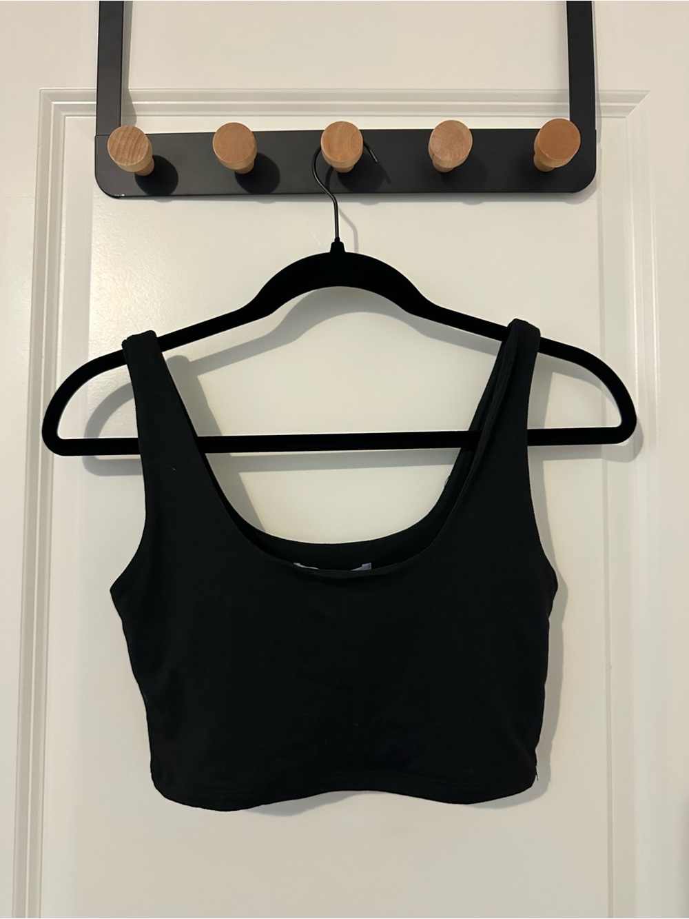 Revamped Black Scoop Crop Bralette